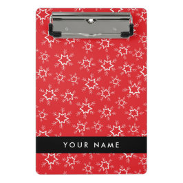 雪赤と白片、お名前、パーソナライズ ミニクリップボード