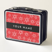 雪赤と白片、お名前、パーソナライズ メタルランチボックス (裏面)