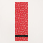 雪赤と白片、お名前、パーソナライズ ヨガマット (正面)