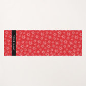 雪赤と白片、お名前、パーソナライズ ヨガマット (正面(横))