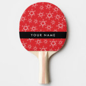 雪赤と白片、お名前、パーソナライズ 卓球ラケット (正面)