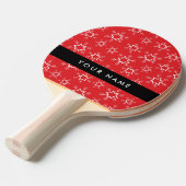 雪赤と白片、お名前、パーソナライズ 卓球ラケット (正面アングル)