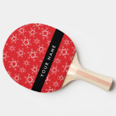 雪赤と白片、お名前、パーソナライズ 卓球ラケット (横)