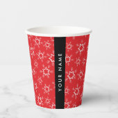 雪赤と白片、お名前、パーソナライズ 紙コップ (正面)