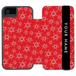 雪赤と白片、お名前、パーソナライズ iPhone SE/5/5sウォレットケース