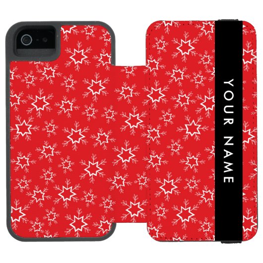 雪赤と白片、お名前、パーソナライズ INCIPIO iPhoneウォレットケース (フォリオ Open)