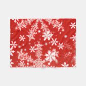 雪赤と白片 フリースブランケット (正面(横))