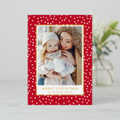 雪赤と白玉2枚 箔シーズンカード (立ち正面)