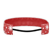 雪赤と白結晶シームレスパターン アスレチックヘッドバンド (裏面)