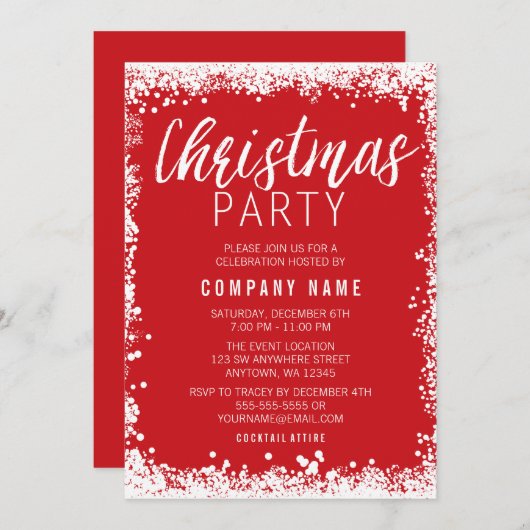 雪赤と白縁どパーティー 招待状 (正面/裏面)