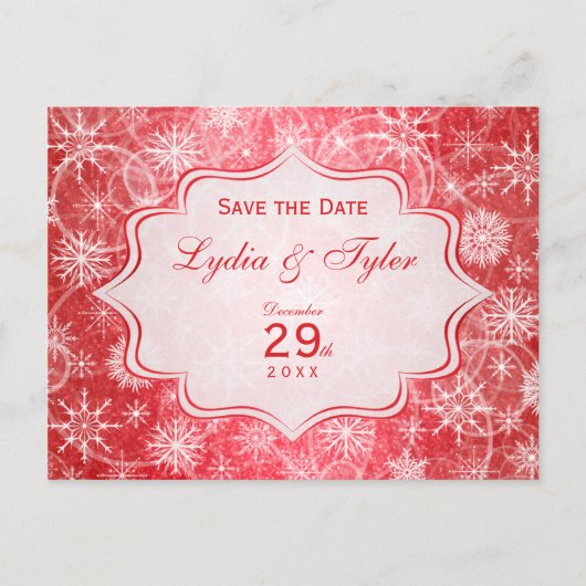 雪赤と白雪が日付カードを保存 案内ポストカード (正面)