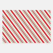 雪赤と白雪と休日ストライプの ラッピングペーパーシート (正面)