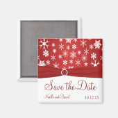 雪赤と白雪の日の磁石を保存 マグネット (正面/裏面)