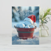 雪赤クリスマスゴルフボールバケットホリデーパーティー 招待状 (スタンド正面)