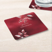 雪赤離れ紙コースター スクエアペーパーコースター (アングル)