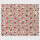雪赤（鳥）ショウジョウコウカンチョウバードクラフト紙ラッピング ラッピングペーパー (フラット)