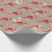 雪赤（鳥）ショウジョウコウカンチョウバードクラフト紙ラッピング ラッピングペーパー (角)