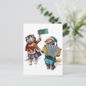 雪遊のアコデオン ポストカード (スタンド正面)