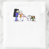 雪遊の中のカスタマイズMidge 楕円形シール (バッグ)