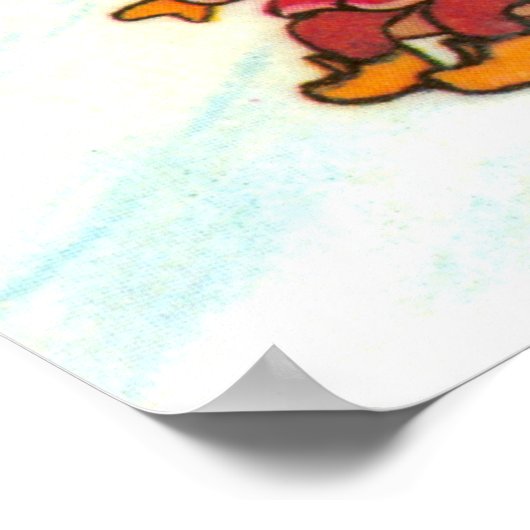 雪遊の中の子供たち ポスター (角)