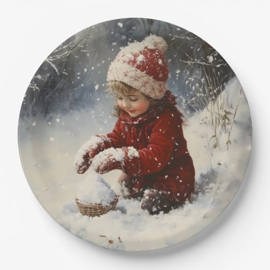 雪遊の中 ペーパープレート (正面)