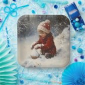 雪遊の中 ペーパープレート (パーティー)