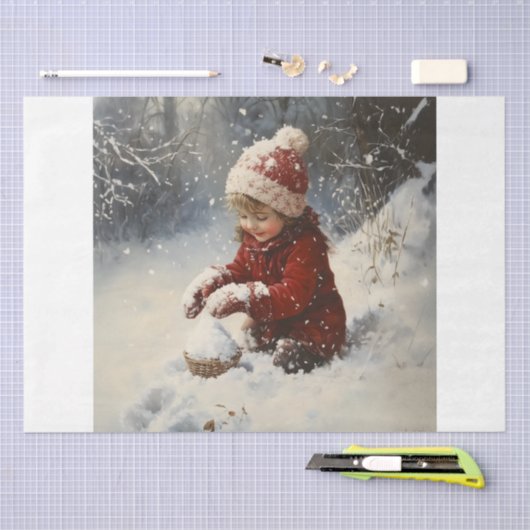 雪遊の中 薄葉紙 (クラフト)