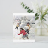 雪遊の子ども ポストカード (スタンド正面)