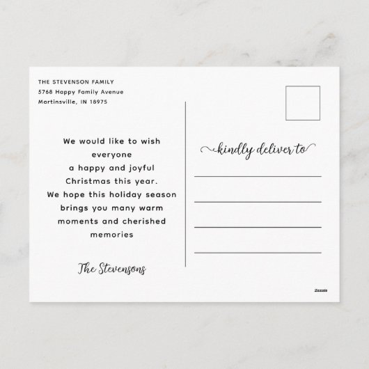 雪遊びビーチおもしろいクリスマスホリデイ シーズンポストカード (裏面)