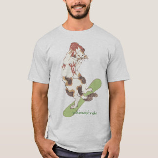 雪遊び猫 B Tシャツ
