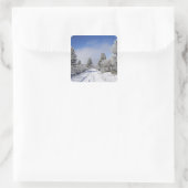 雪道と松、カンブリア、セント近く スクエアシール (バッグ)