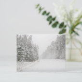 雪道と美しい冬の風景 シーズンポストカード (スタンド正面)