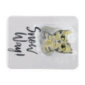 雪道色彩の鮮やか猫フォークアートおもしろいかわいいスローガン マグネット (横)