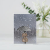 雪降りの少女 ポストカード (スタンド正面)