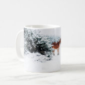 雪降りの馬 コーヒーマグカップ (正面左)