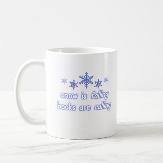 雪降る本 コーヒーマグカップ (左)