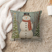 雪霜の降りたのシーン・クリパーソナライズされたスマス クッション (ブランケット)