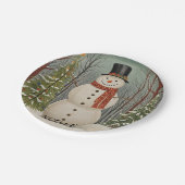 雪霜の降りたのシーン・クリパーソナライズされたスマス ペーパープレート (アングル)