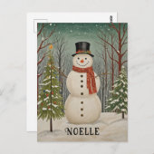 雪霜の降りたのシーン・クリパーソナライズされたスマス ポストカード (正面/裏面)