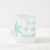 雪霜の降りたの雪だるまかわいい冬 フロストグラスマグカップ (正面左)