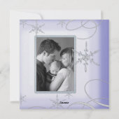 雪霜の降りた片クリスマスフォトグリーティングカード シーズンカード (裏面)