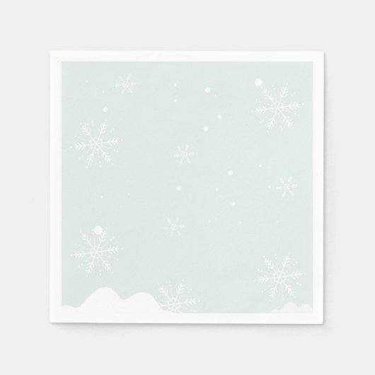 雪霜の降りた片バースデーパーティー スタンダードカクテルナプキン (正面)