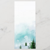 雪霜の降りた雪の結晶の冬の結婚式パーティー メニュー (裏面)