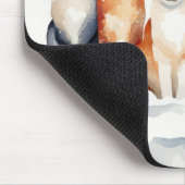 雪面に水色の猫たち マウスパッド (コーナー)