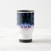 雪面コリー縁どキュートパーソナライズされた トラベルマグ (中央)