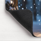 雪面白熱［赤熱］光を放つ提灯 マウスパッド (コーナー)