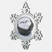 雪顔のハッピーブッダ スノーフレークピューターオーナメント (右)