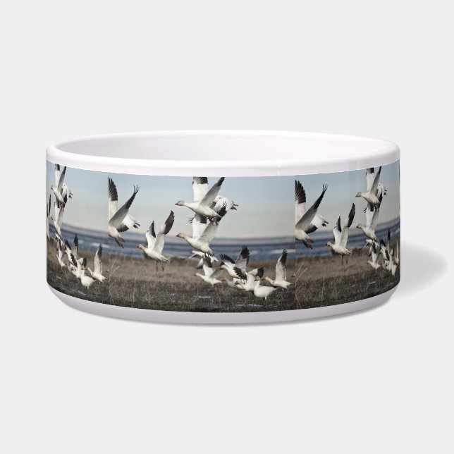 雪飛んでいる草 ボウル (左)