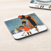 雪食べ物を与えの鳥たち コースター (左側)