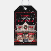 雪飾のクリスマスのギフトタグ付き倉庫 ギフトタグ (正面)